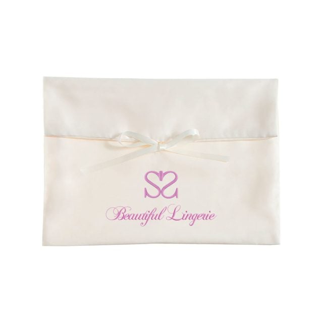 embroidered lingerie satin bag