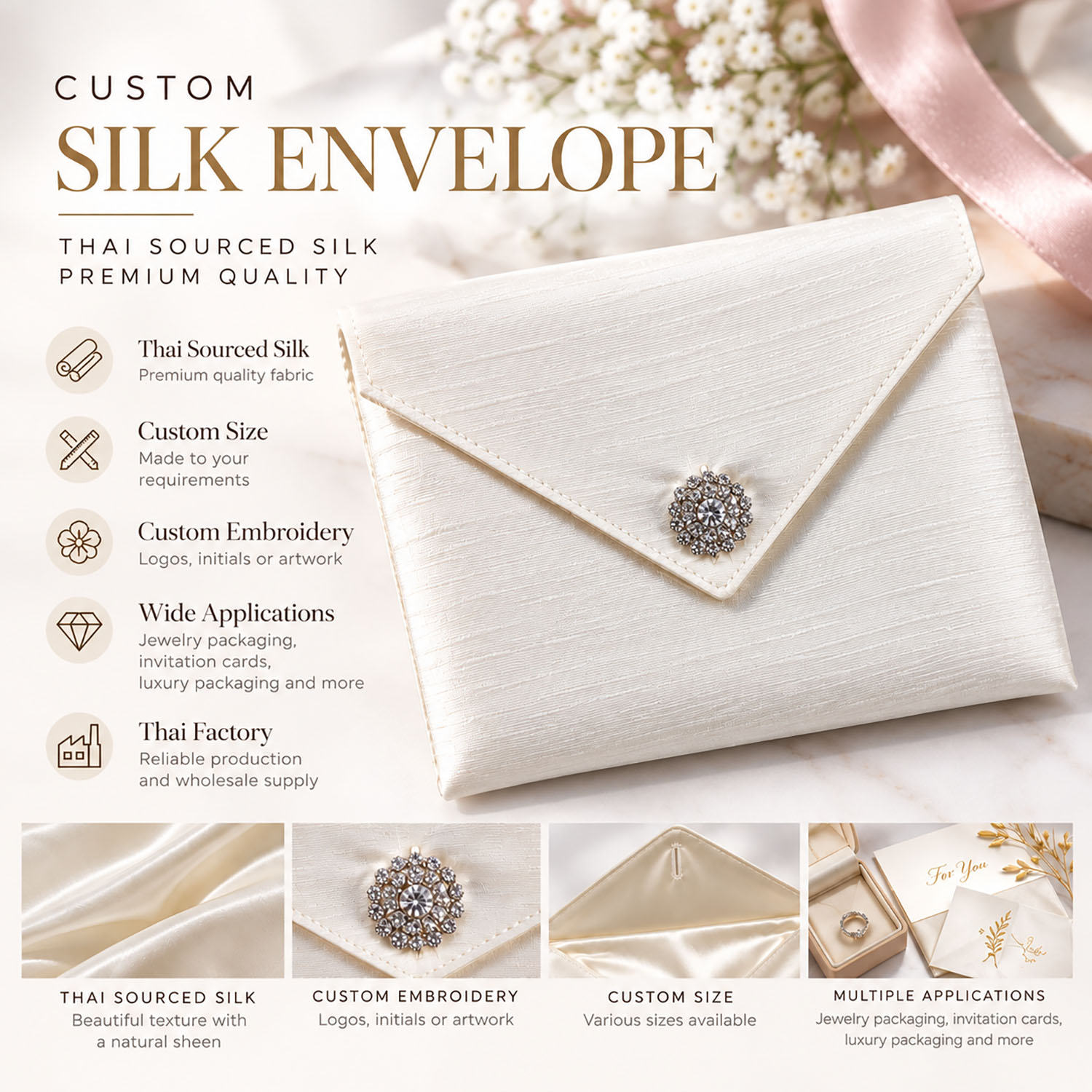 custom silk envelope banner