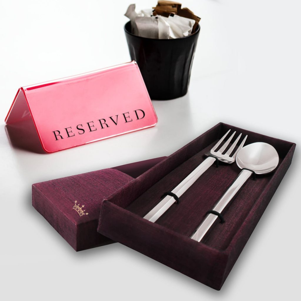 Thai Silk Spoon & Fork Silk Gift Packaging Box For Premium Gifts & Event