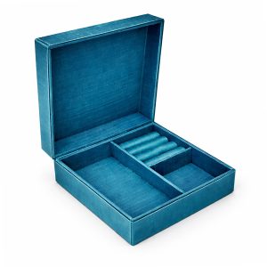 Aqua Blue Thai Silk Jewelry Box