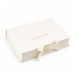 Gold Foil Stamped Linen Invitation Box