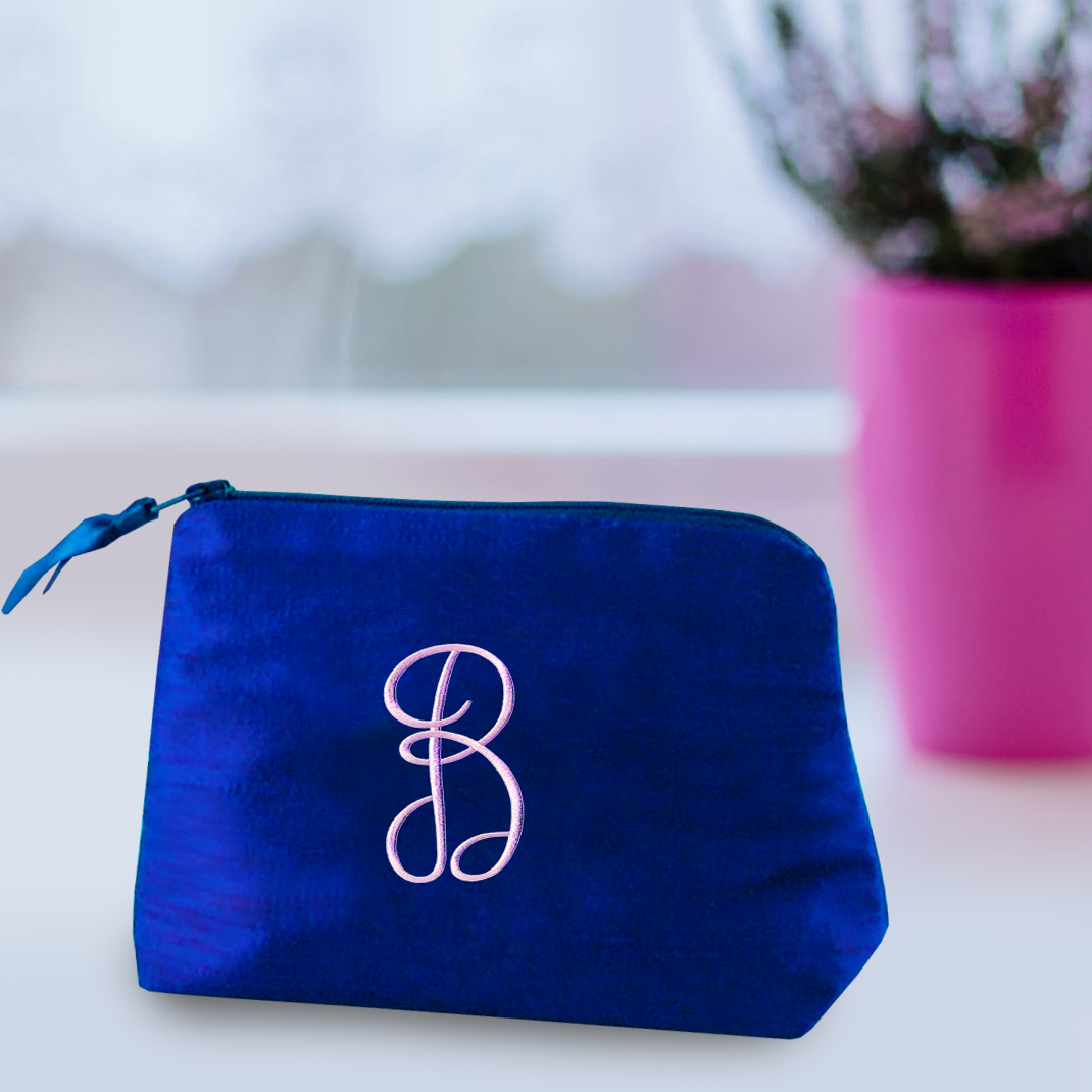 personalized silk cosmetic bags