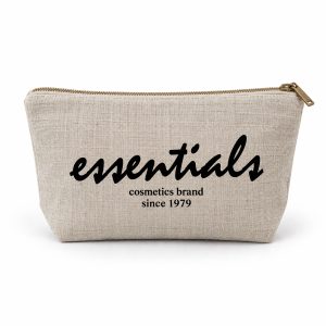Logo printed hemp toiletry bag
