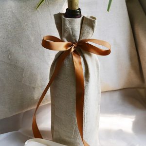 linen wine bottle bag