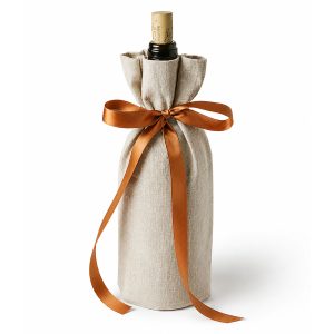 Natural Linen Wine Bottle Bag