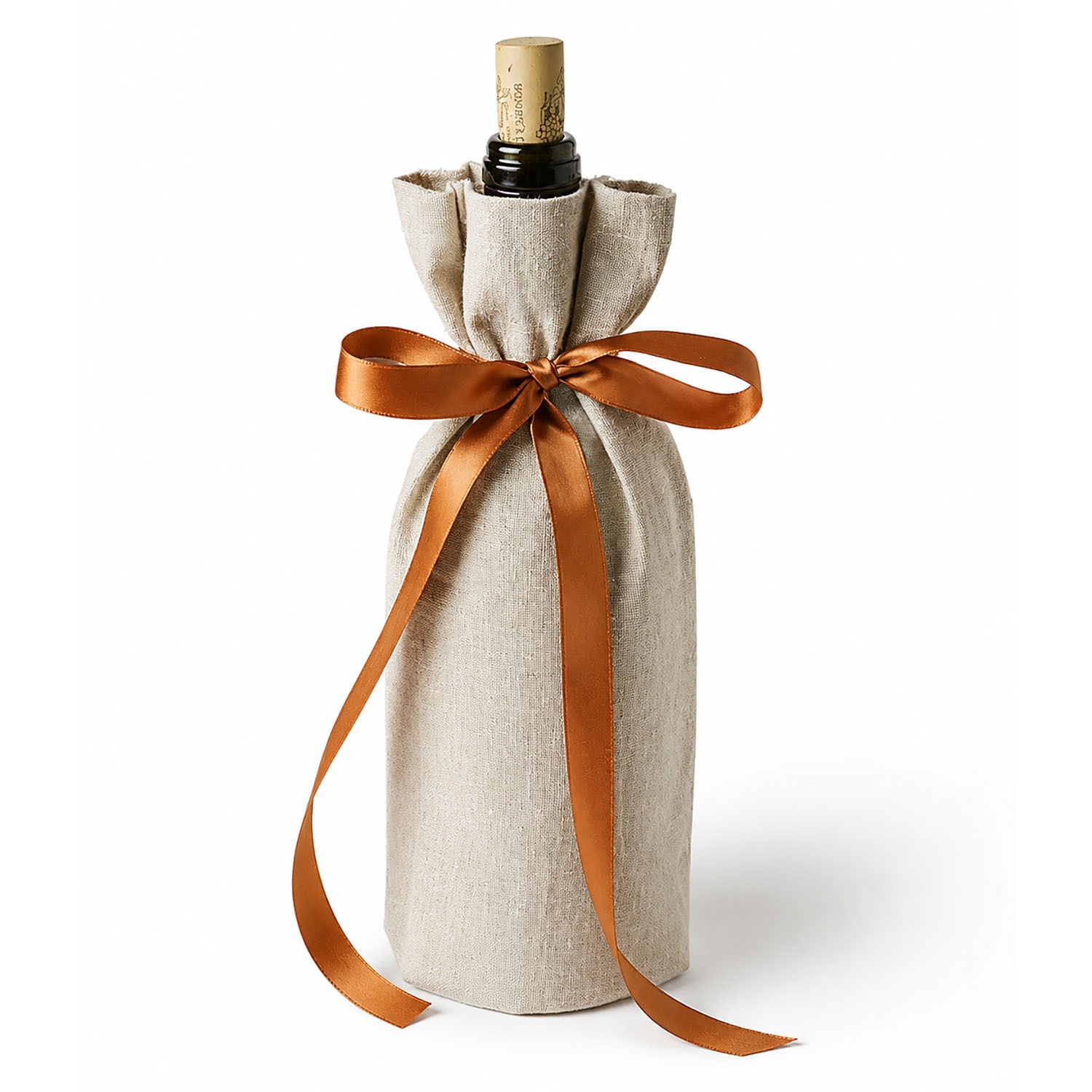 Natural Linen Wine Bottle Bag