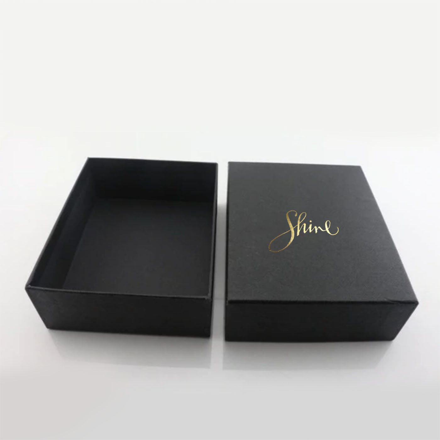 Custom Made Black Foil Stamped Rigid Box