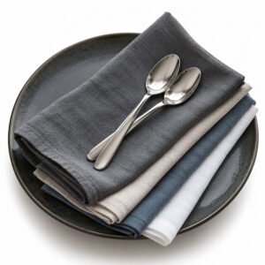 Custom 100% cotton napkins for hotels, weddings and restaurants, manufactured in Chiang Mai, Thailand