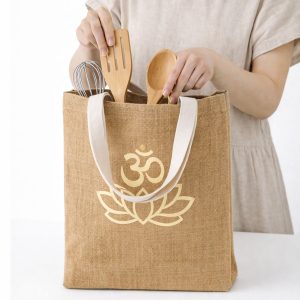 Custom Logo Printed Jute Tote Bags