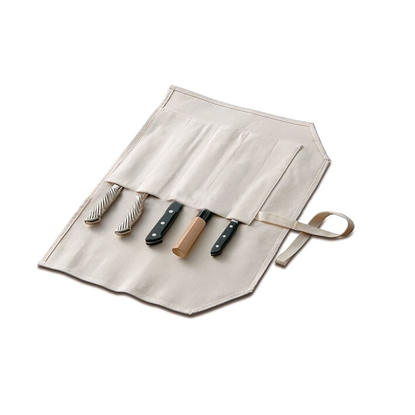 Roll-up cutlery bag with 100% cotton