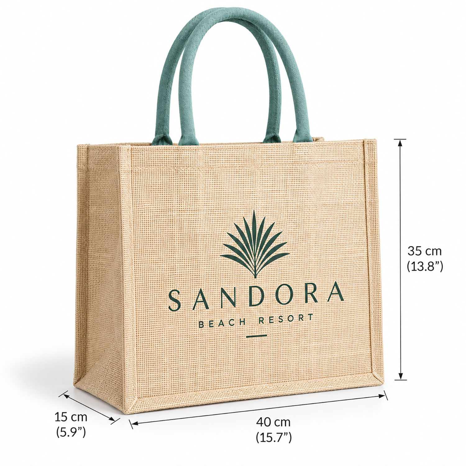 natural jute beach tote measurements