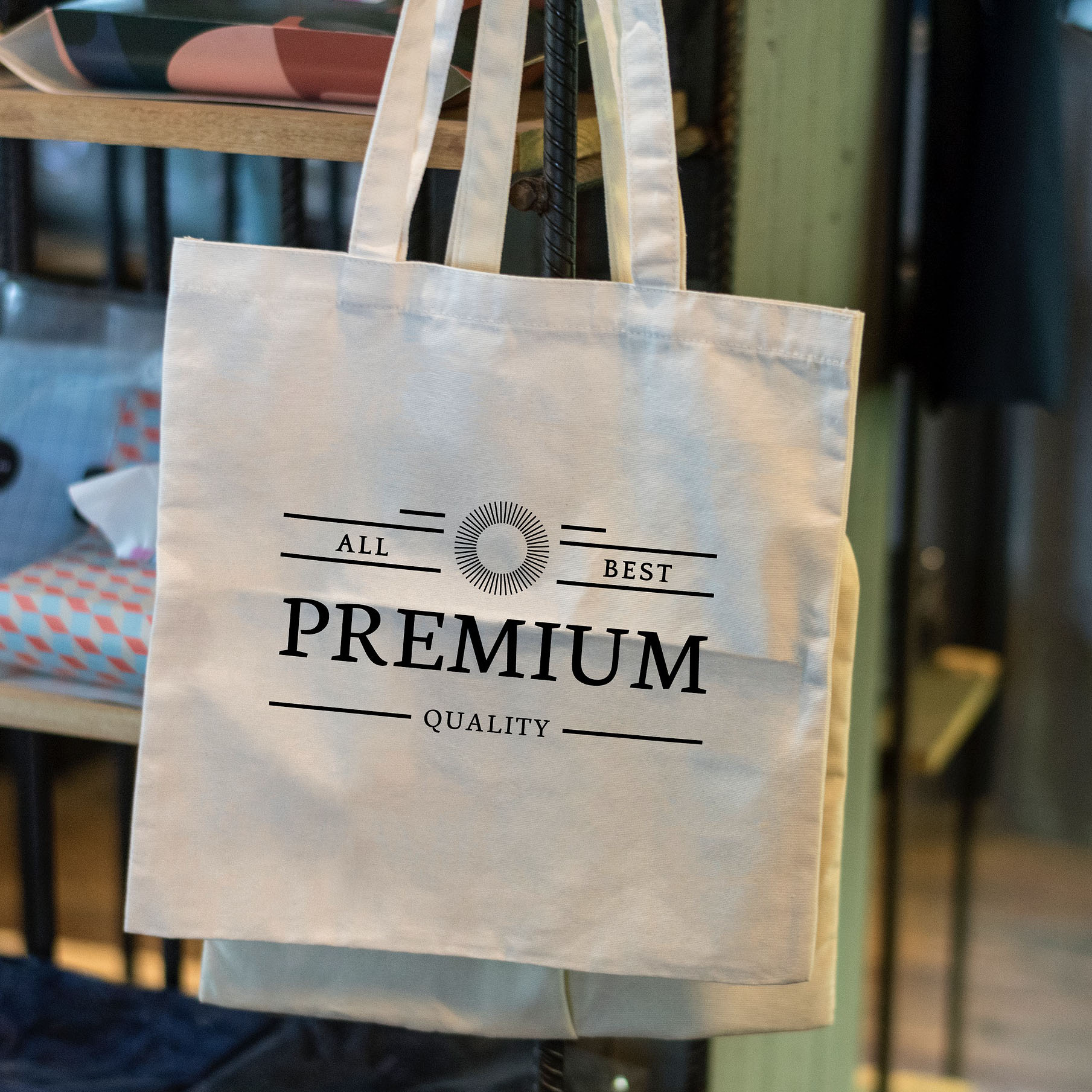 One Color Printed Cotton Tote Bags 