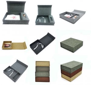 Variations of our stylish 100% linen USB boxes