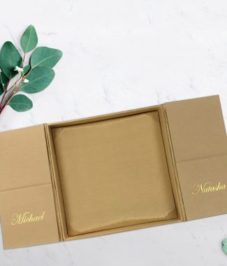 personalized Thai silk boxed wedding invitation