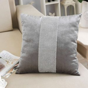 Silver velvet cushion cover