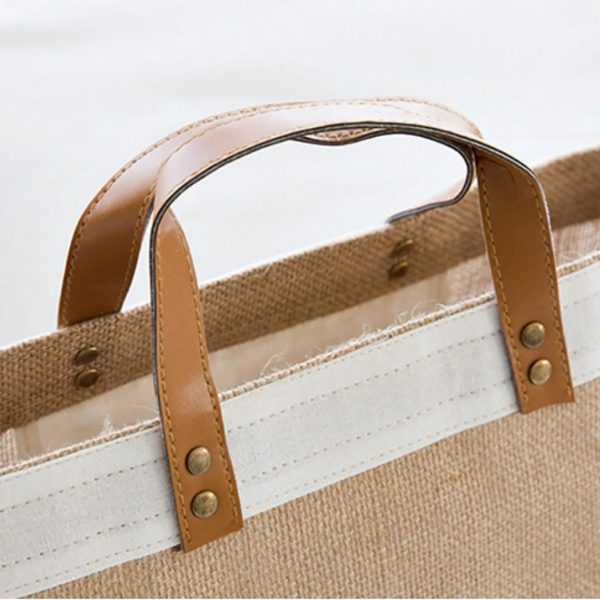 Leather handle of jute bag
