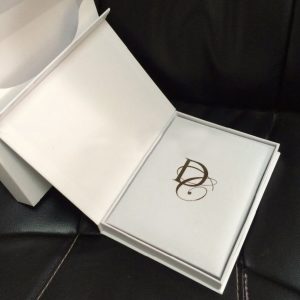 White paper wedding invitation box