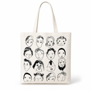 Reusable Cotton Shoulder Bag With Custom Printed Graphic