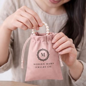 Custom logo suede jewelry bags from Thailand