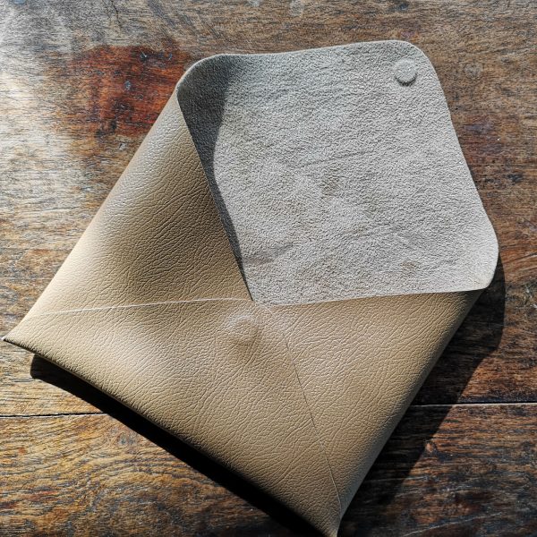 Brown faux leather envelope