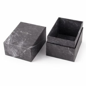 Black Marble Paper Rigid Box with Custom Logo