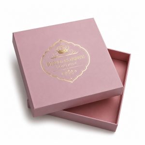 Antique Pink High Quality Paper Box With Custom Foil Stamp