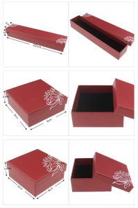 Luxury red gift boxes with lotus flower print