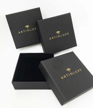 Matte black foil stamped jewelry box