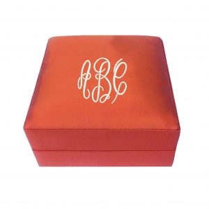 Monogram silk jewelry box