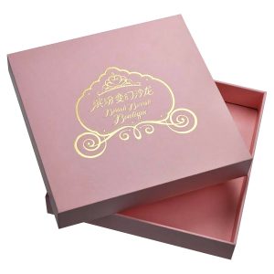 Pink candy box with gold foil stamp