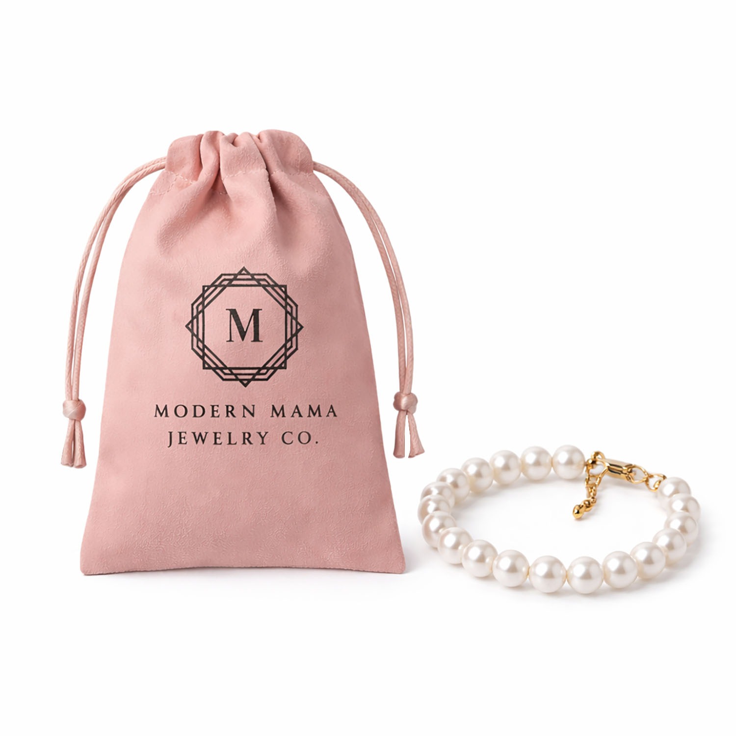 Suede jewelry bag with custom logo from Thailand