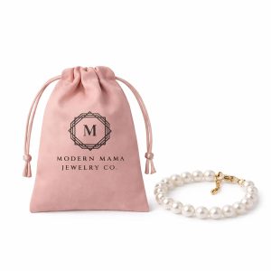 Custom logo suede jewelry pouch from Thailand