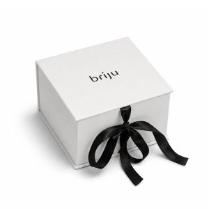 White Jewelry Box with Black Logo Print