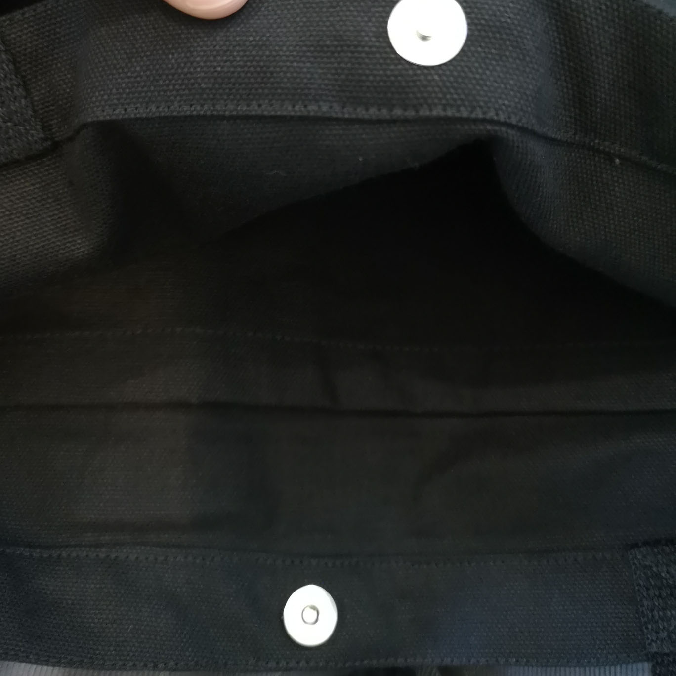 Black Canvas Tote Bag With Leather Tag - Handbag-Asia.com | Luxury ...
