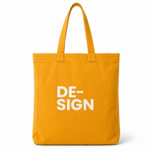 Amber tote bag with white logo print