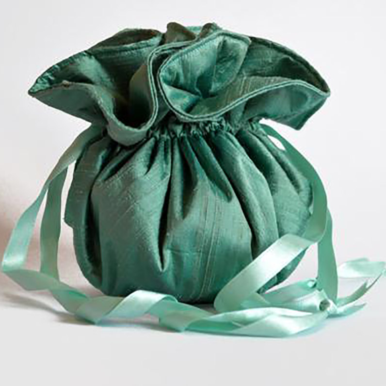 Handmade Satin Fabric Drawstring Pouches For Jewelry, Gifts, And