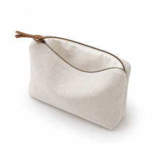linen makeup bag metal zipper
