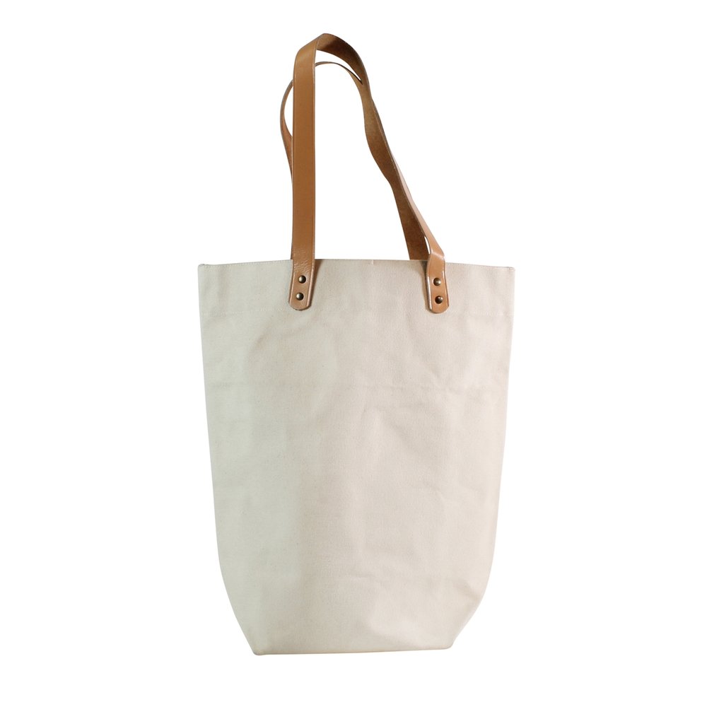 Canvas Tote Bag & Leather Shoulder Straps - Handbag-Asia.com | Luxury ...