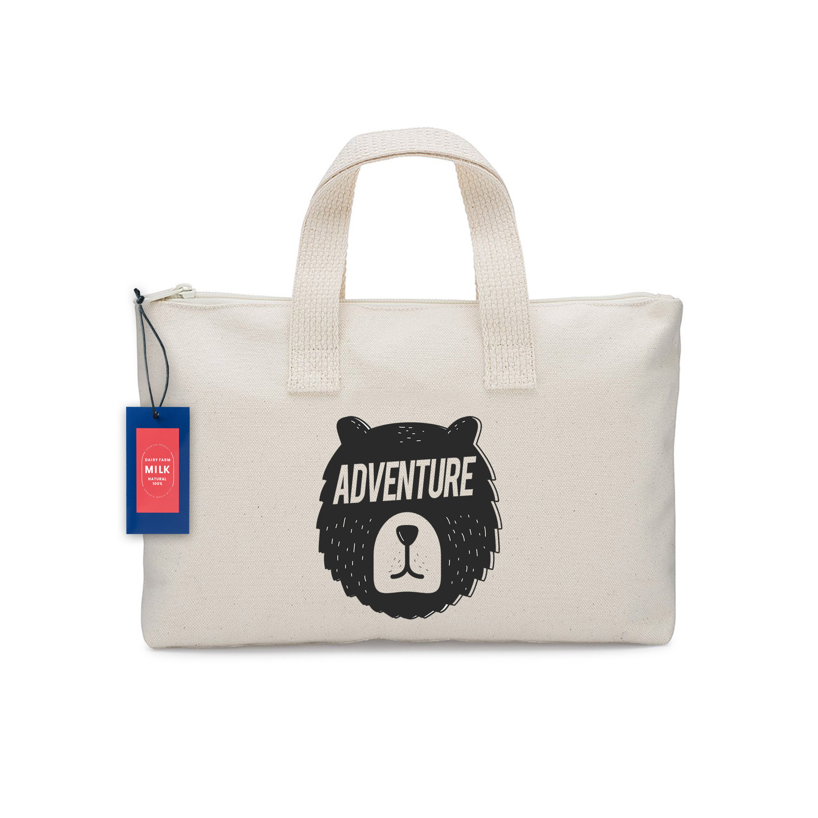 Personalized Canvas Zip Tote Bag