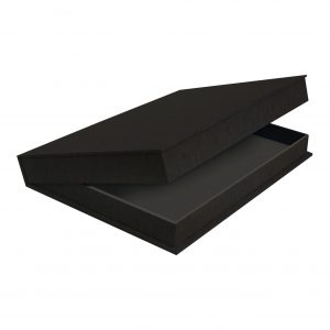 Black Linen Clamshell Box
