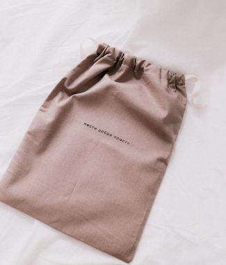 Printed linen lingerie bag