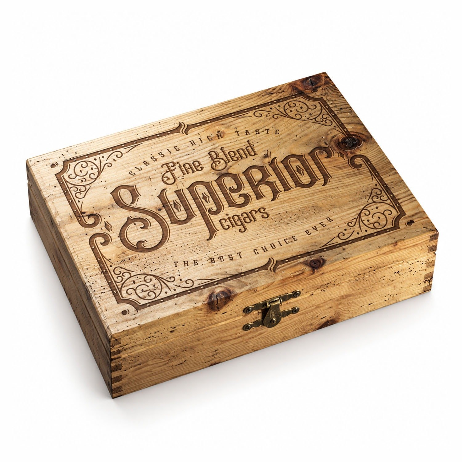custom laser engraved wooden cigar box from Thailand