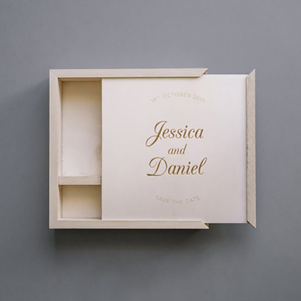 Wooden save the date box