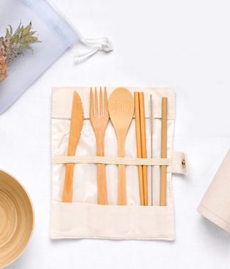 zero waste cotton cutlery bag