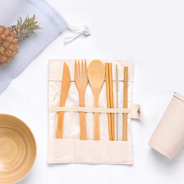 zero waste cotton cutlery bag