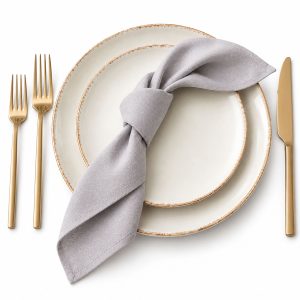 grey linen fabric napkin