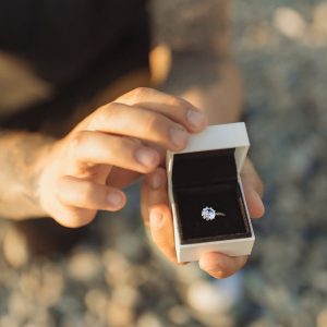 white engagement ring box