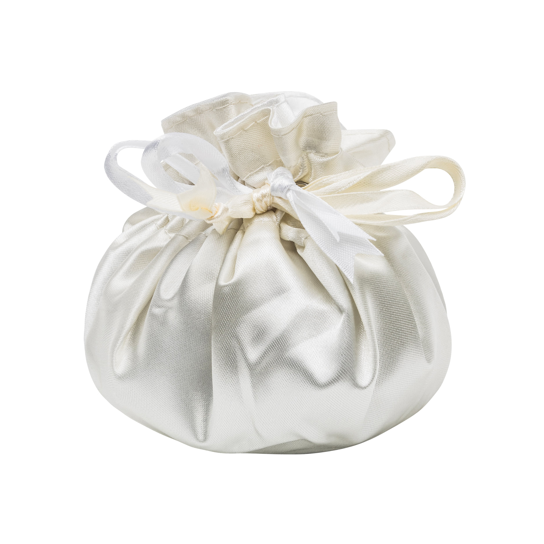 Off-White Satin Silk Jewelry Pouch - PRESTIGE CREATIONS FACTORY