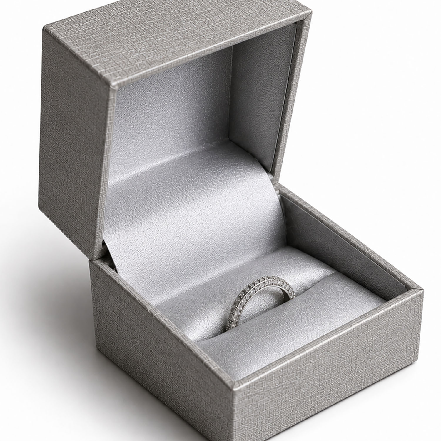Thai silk ring box silver