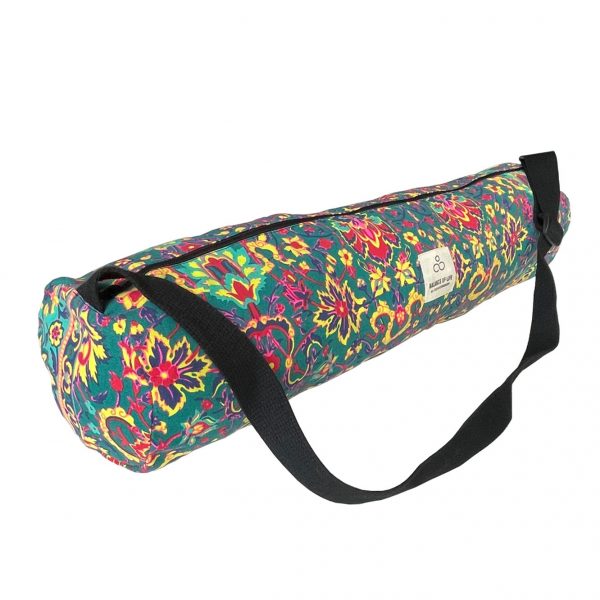 Canvas yoga bag with beautiful colorful pattern print